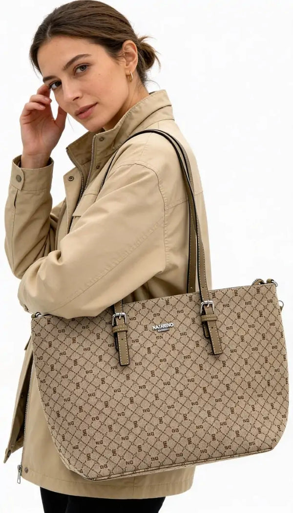 NAZARENO GABRIELLI - Borsa Borsa Shopper Nazareno Gabrielli Monogram con Tracolla