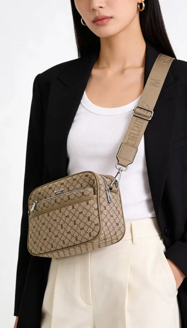 NAZARENO GABRIELLI - Borsa borsetta multitasche fantasia Monogram con Tracolla