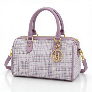 La Ester - Borsa a bauletto borsetta firmata GYOIAMEA a mano tracolla TWEED tessuto