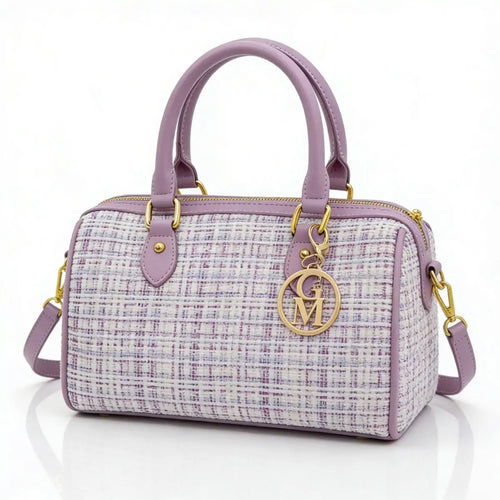 La Ester - Borsa a bauletto borsetta firmata GYOIAMEA a mano tracolla TWEED tessuto