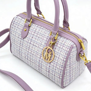 La Ester - Borsa a bauletto borsetta firmata GYOIAMEA a mano tracolla TWEED tessuto