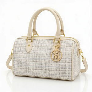 La Ester - Borsa a bauletto borsetta firmata GYOIAMEA a mano tracolla TWEED tessuto