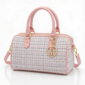 La Ester - Borsa a bauletto borsetta firmata GYOIAMEA a mano tracolla TWEED tessuto