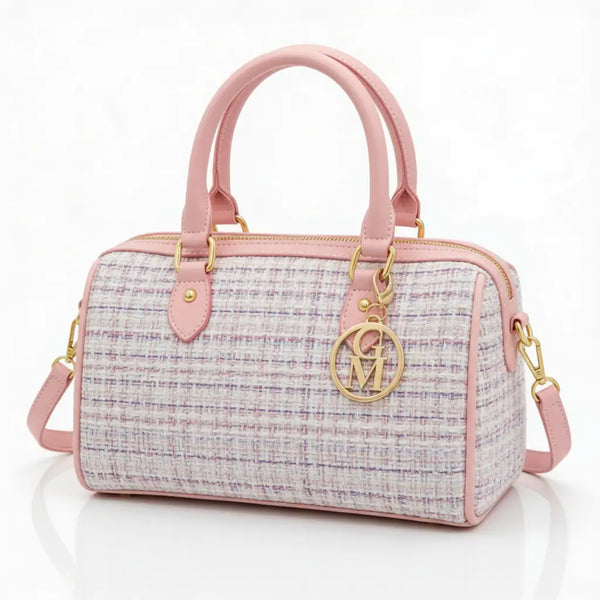 La Ester - Borsa a bauletto borsetta firmata GYOIAMEA a mano tracolla TWEED tessuto