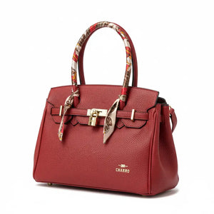 CHARRO - Borsa firmata a spalla Mano con Foulard e Lucchetto simil pelle martellata