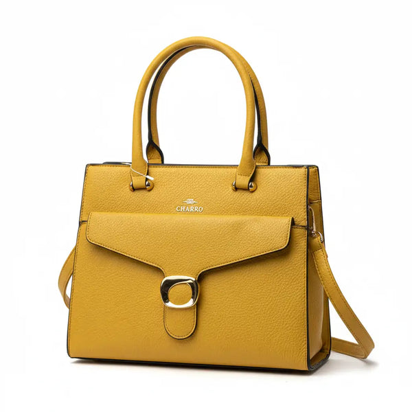 CHARRO - Borsa firmata a spalla shopping con Tracolla e Fibbia rigida simil pelle