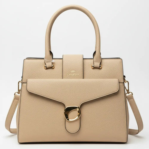CHARRO - Borsa firmata a spalla shopping con Tracolla e Fibbia rigida simil pelle