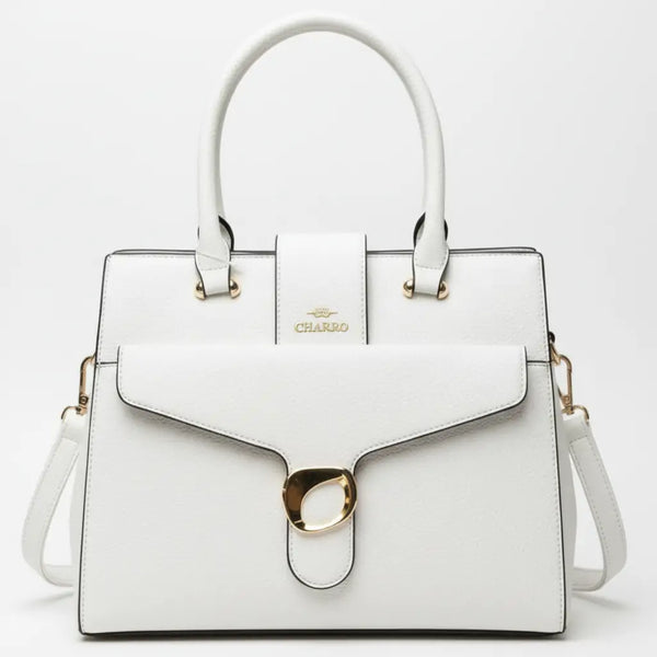 CHARRO - Borsa firmata a spalla shopping con Tracolla e Fibbia rigida simil pelle