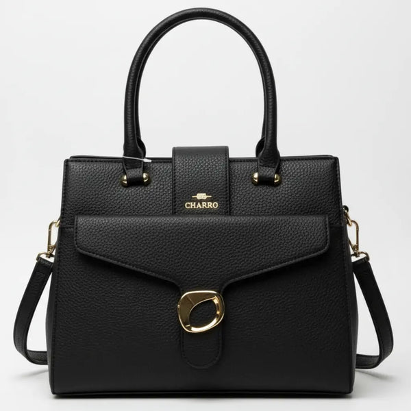 CHARRO - Borsa firmata a spalla shopping con Tracolla e Fibbia rigida simil pelle