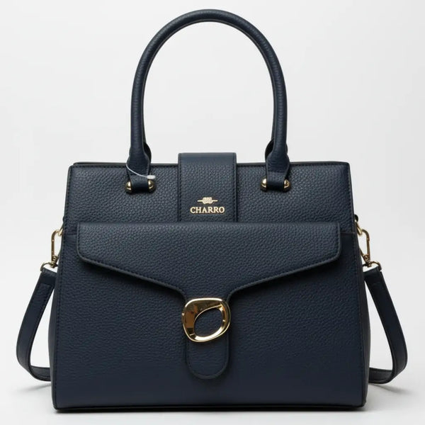 CHARRO - Borsa firmata a spalla shopping con Tracolla e Fibbia rigida simil pelle