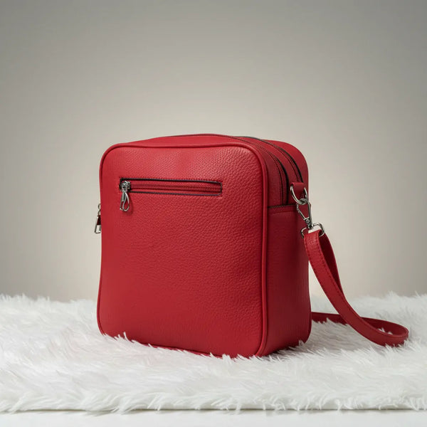 La Sandra- Borsa a tracolla firmata GYOIAMEA tracolla casual simil pelle molte zip tasche