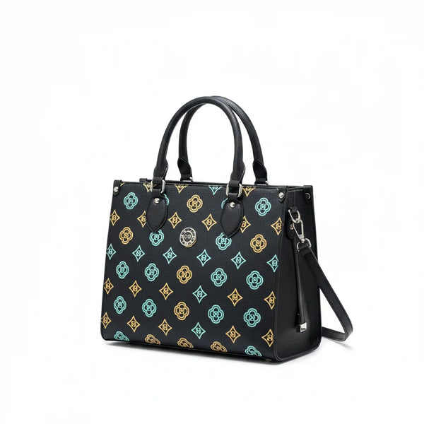 Coveri World - Borsa firmata bauletto fantasia logata tote bag firmata