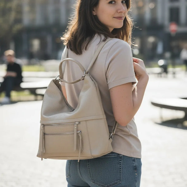 La Xenia - borsa a sacco zaino trasformabile 2in1 hobo capiente