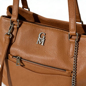 La Alessandra - Borsa a bauletto borsetta firmata GYOIAMEA a mano tracolla shopping simil pelle tote