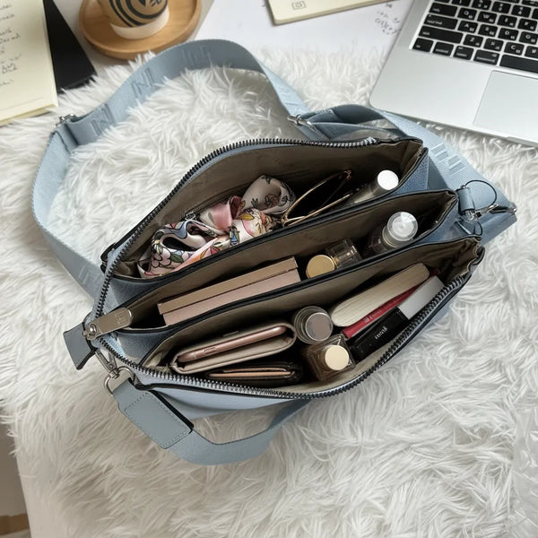 Borsa borsetta donna a tracolla firmata NAZARENO GABRIELLI multitasche 3 tasche con cerniera nuova