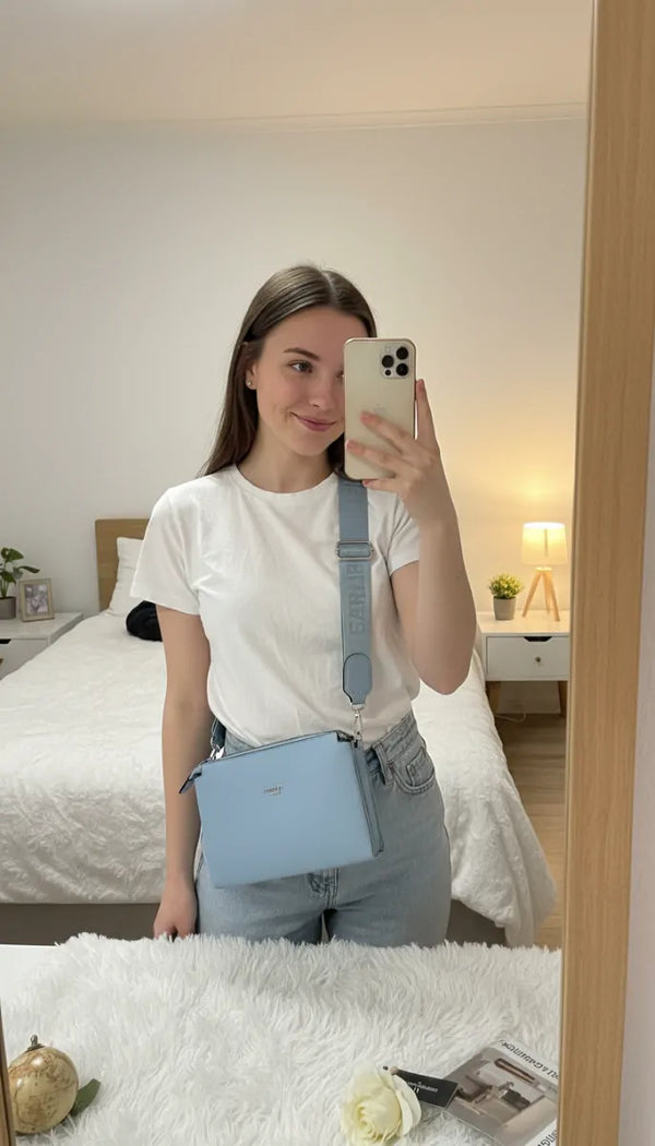 Borsa borsetta donna a tracolla firmata NAZARENO GABRIELLI multitasche 3 tasche con cerniera nuova