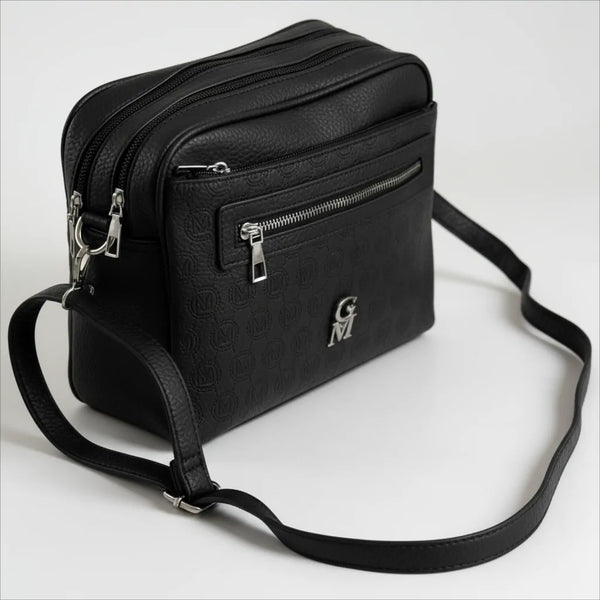 La Sandra- Borsa a tracolla firmata GYOIAMEA tracolla casual simil pelle molte zip tasche