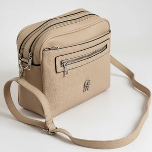 La Sandra- Borsa a tracolla firmata GYOIAMEA tracolla casual simil pelle molte zip tasche