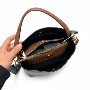 Herisson - Borsa Donna Modello Hobo Casual con Dettagli Dorati