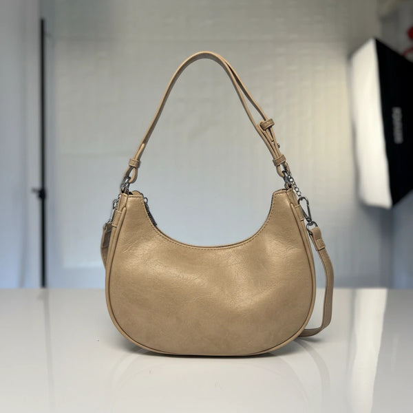 Herisson - Borsa borsetta con Doppia Tracolla Removibile mezzaluna