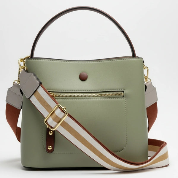 Herisson - Borsa Donna Modello Hobo Casual con Dettagli Dorati