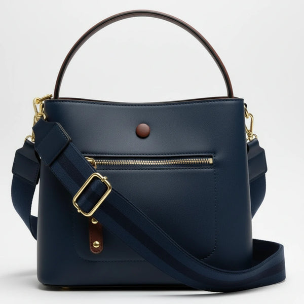 Herisson - Borsa Donna Modello Hobo Casual con Dettagli Dorati