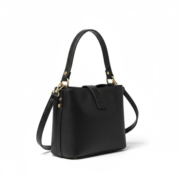 Graziella - Borsa in Vera Pelle Italiana Modello a Spalla con Tracolla e Dettagli Dorati