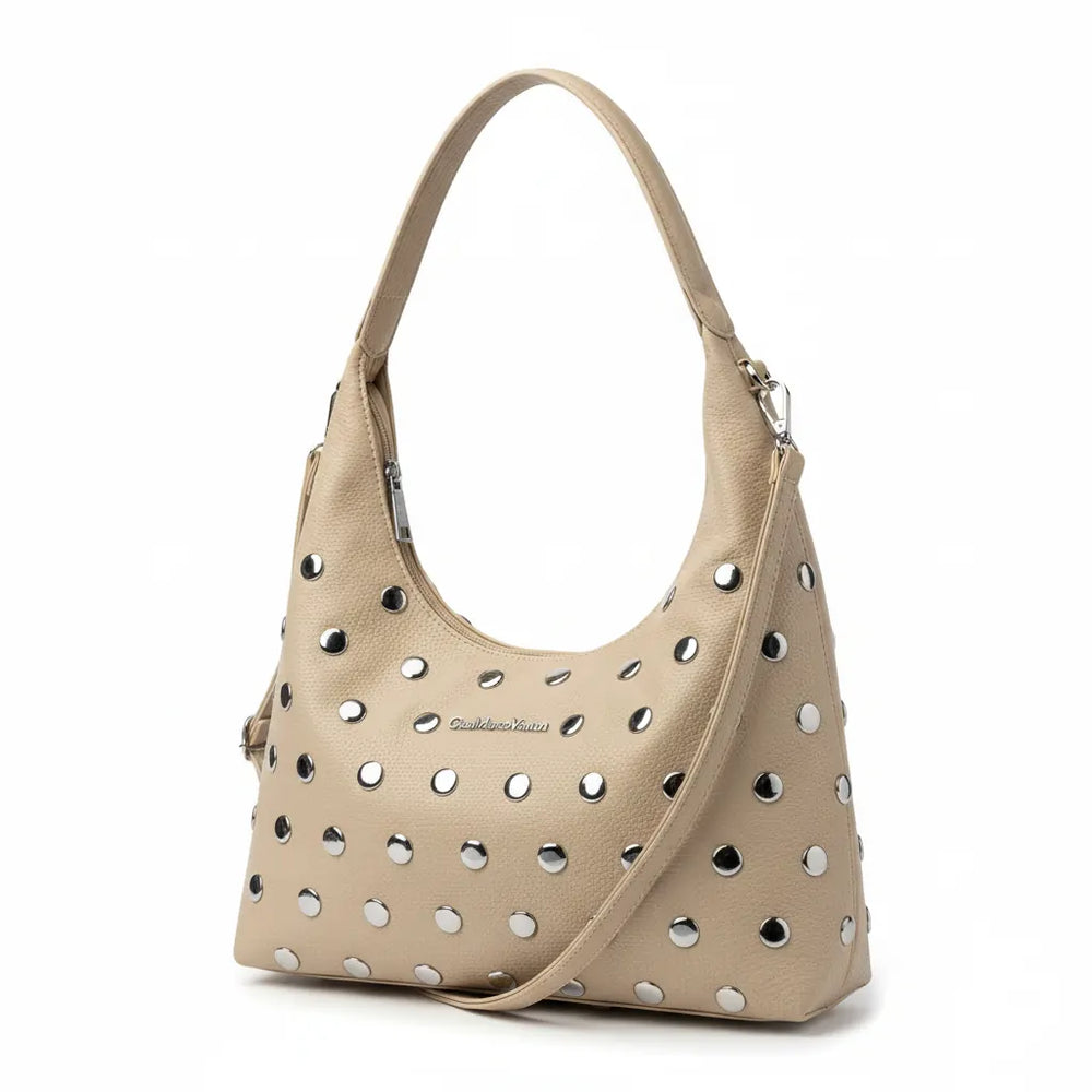 Gian Marco Venturi- Borsa Donna sacco grande Hobo Casual borche borchiata rock