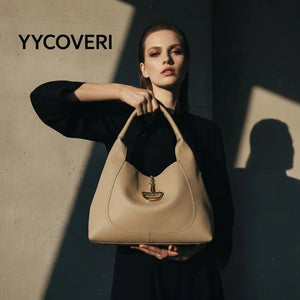 YYCoveri- Borsa Donna Modello sacco grande catena Hobo Casual con Dettagli Dorati