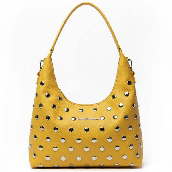 Gian Marco Venturi- Borsa Donna sacco grande Hobo Casual borche borchiata rock