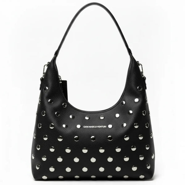 Gian Marco Venturi- Borsa Donna sacco grande Hobo Casual borche borchiata rock