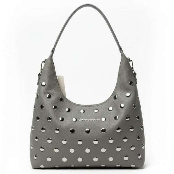 Gian Marco Venturi- Borsa Donna sacco grande Hobo Casual borche borchiata rock