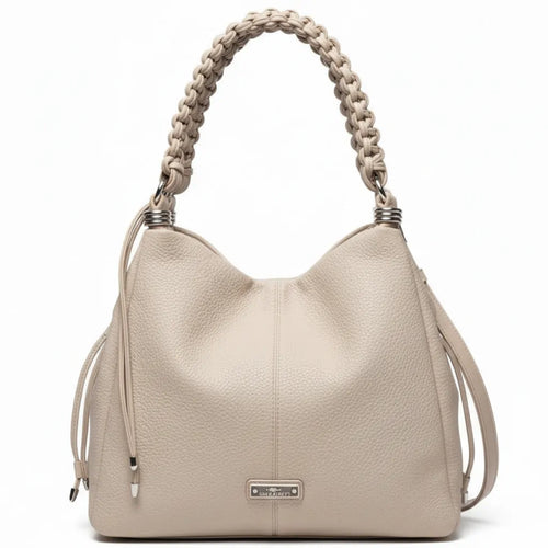 CHARRO - Borsa Donna sacco grande Hobo Casual manici intrecciati morbida
