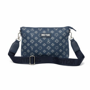 SWEET YEARS - Borsa borsetta pochette donna firmata tracolla logata jeans denim