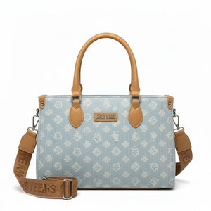 SWEET YEARS - Borsa shopping bauletto zip donna firmata tracolla logata jeans denim