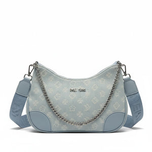 SWEET YEARS - Borsa borsetta mezzaluna donna firmata tracolla logata jeans denim