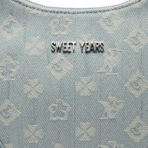 SWEET YEARS - Borsa borsetta mezzaluna donna firmata tracolla logata jeans denim