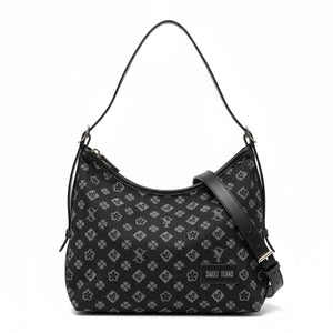 SWEET YEARS - Borsa hobo sacco bag grande zip donna firmata tracolla logata jeans denim