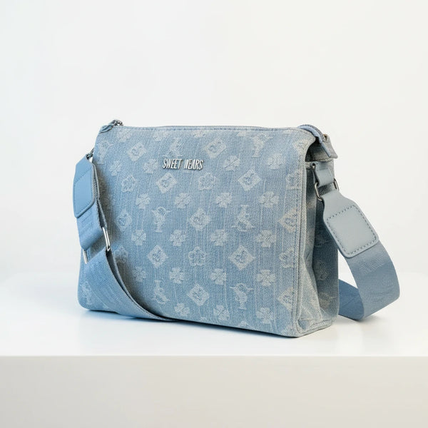 SWEET YEARS - Borsa borsetta bustina 3 tasche donna firmata tracolla logata jeans denim