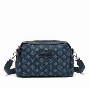 SWEET YEARS - Borsa borsetta clutch zip donna firmata tracolla logata jeans denim