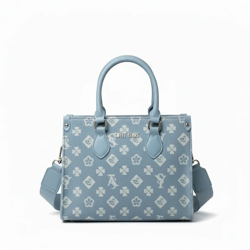 SWEET YEARS - Borsa borsetta tote bag zip donna firmata tracolla logata jeans denim