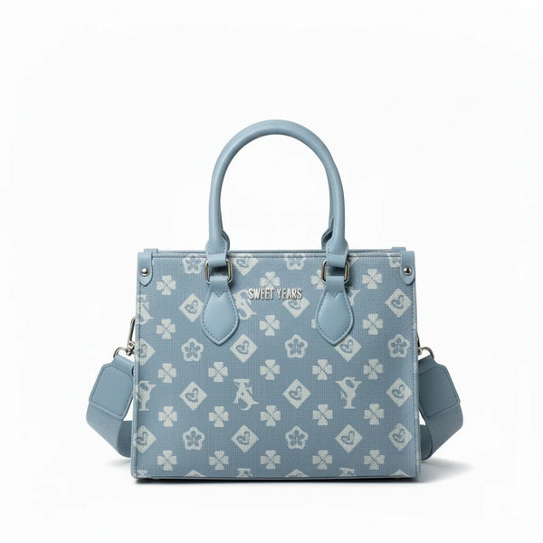 SWEET YEARS - Borsa borsetta tote bag zip donna firmata tracolla logata jeans denim
