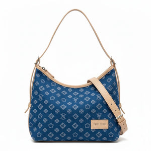SWEET YEARS - Borsa hobo sacco bag grande zip donna firmata tracolla logata jeans denim