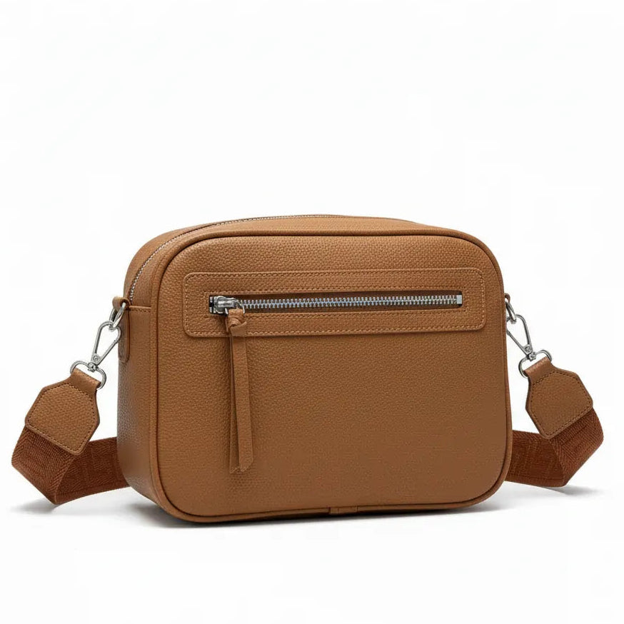 Herisson Firenze - Borsa borsetta bustina 5 tasche zip donna firmata tracolla logata simil pelle