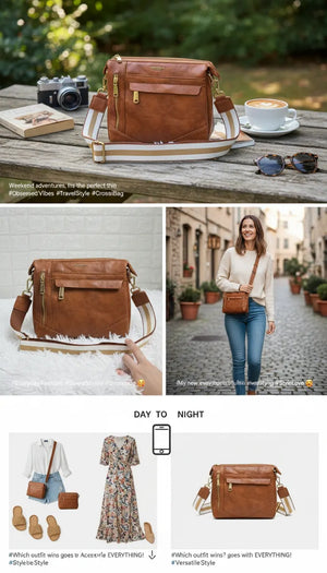 Herisson Firenze - Borsa borsetta bustina 3 tasche donna firmata tracolla logata simil pelle