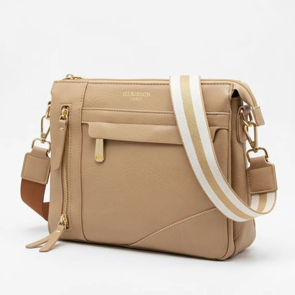 Herisson Firenze - Borsa borsetta bustina 3 tasche donna firmata tracolla logata simil pelle