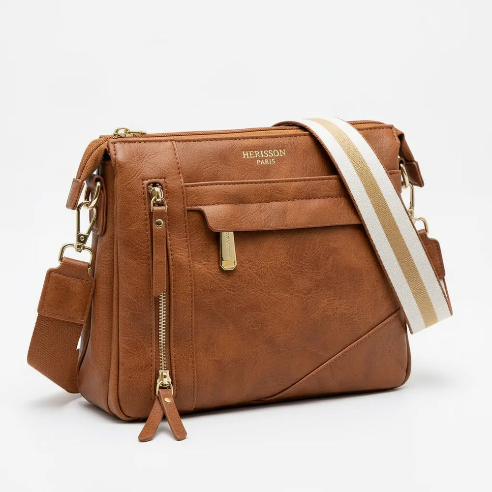 Herisson Firenze - Borsa borsetta bustina 3 tasche donna firmata tracolla logata simil pelle