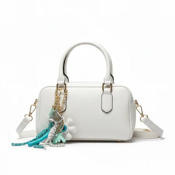 La Intrepida - Borsa a bauletto baguette con charms borsetta firmata GYOIAMEA a mano tracolla