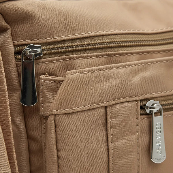 Charro - Borsa 5 tasche zip Tracolla Donna in Nylon Multitasche. Impermeabile e Leggera
