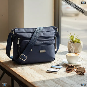 Charro - Borsa 5 tasche zip Tracolla Donna in Nylon Multitasche. Impermeabile e Leggera